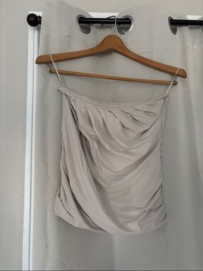 Abercrombie & Fitch Light Taupe Satin Cowl Neck Cami
